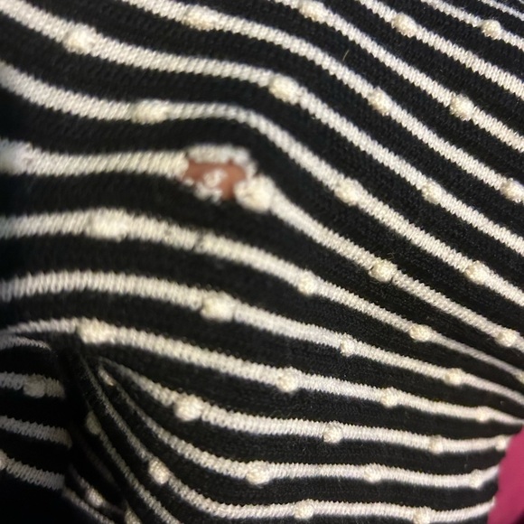 Title Nine Sweater Dress Tunic Merino Wool Blend Black Stripe Size medium m. - Picture 7 of 7